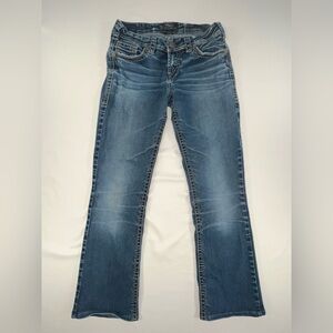 Silver Jeans Co. Suki Mid Slim Boot Jeans W28 L33 Fluid Denim Dark Wash